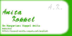 anita koppel business card